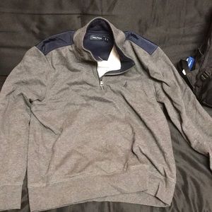 Nautica Grey and navy blue Quarter zip